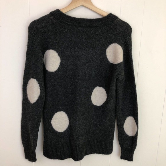 Madewell Dotted Bartlett V-Neck Sweater in Wool Alpaca Blend Coziest Yarn XXS - Picture 9 of 11